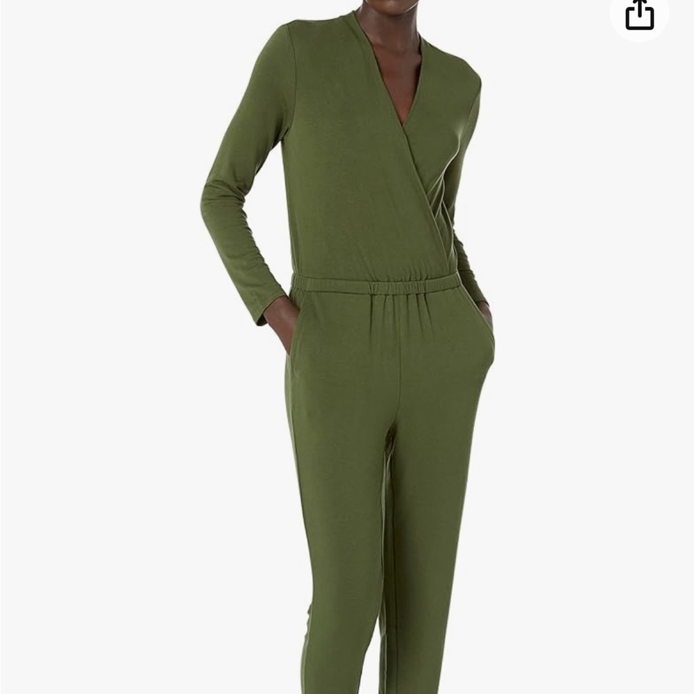 Daily Ritual Green Long Sleeve Jumpsuit Size Small